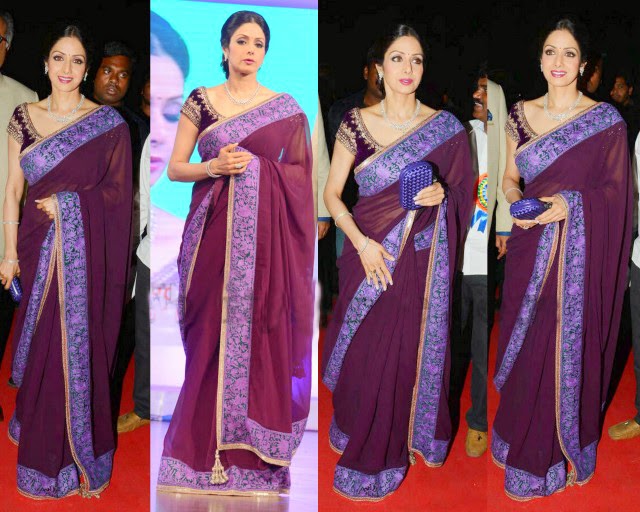 Sridevi in Manish Malhotra Saree at TSR TV9 Awards