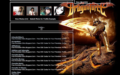 DragonForce, Heroes Of Our Time, free friendster skin