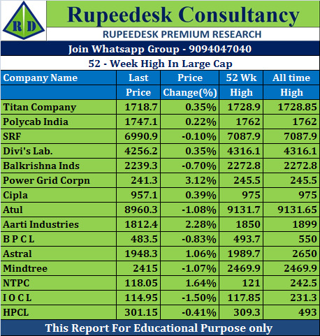 52-Week High In Large Cap