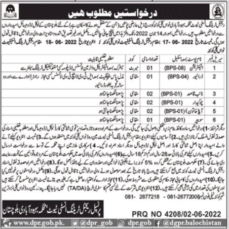 Regional Training Institute Quetta Jobs 2022 | Pak Jobs