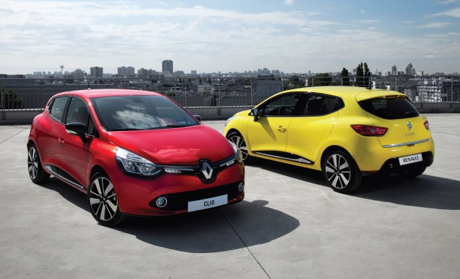 Renault Clio 2013 front and rear views