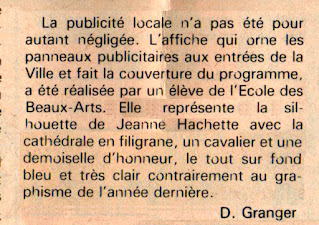 Extrait de l'article « Les fêtes J.-H. en coulisses », L'Oise Libéré Dimanche du 19 juin 1983