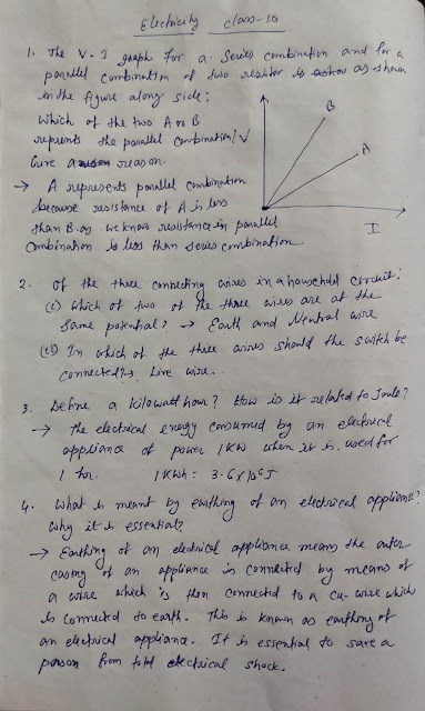 Class 10 ELECTRICITY AND HOUSEHOLD CIRCUIT IMPORTANT QUESTIONS  Ankit Sarawgi