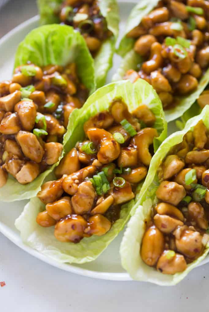 Cashew Chicken Lettuce Wraps