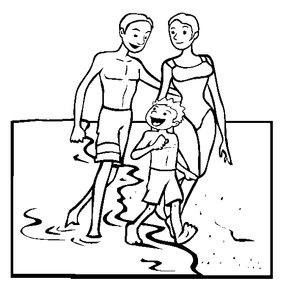 digital dunes: family in beach coloring pages