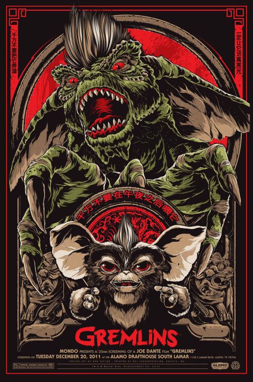 Ken Taylor illustrations movie posters silkscreen Gremlins