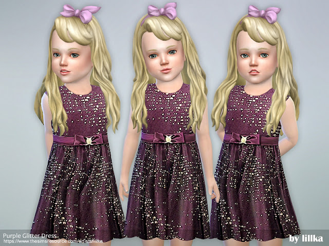 Vestido Purple Glitter - The Sims 4