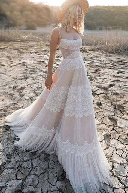 Vestidos de Noiva Boho Chic Alças