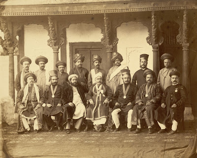 Group portrait of Sir Madava Rao and ministers of Baroda - 1880 