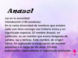 significado del nombre Anasol