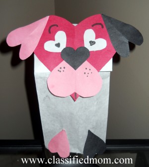 Preschool Crafts for Kids*: Valentine' s Day Heart Dog Puppet Craft