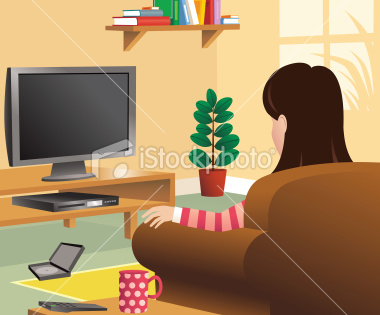 Living Room on Istockphoto 7534793 Girl Watching Tv In Living Room Jpg