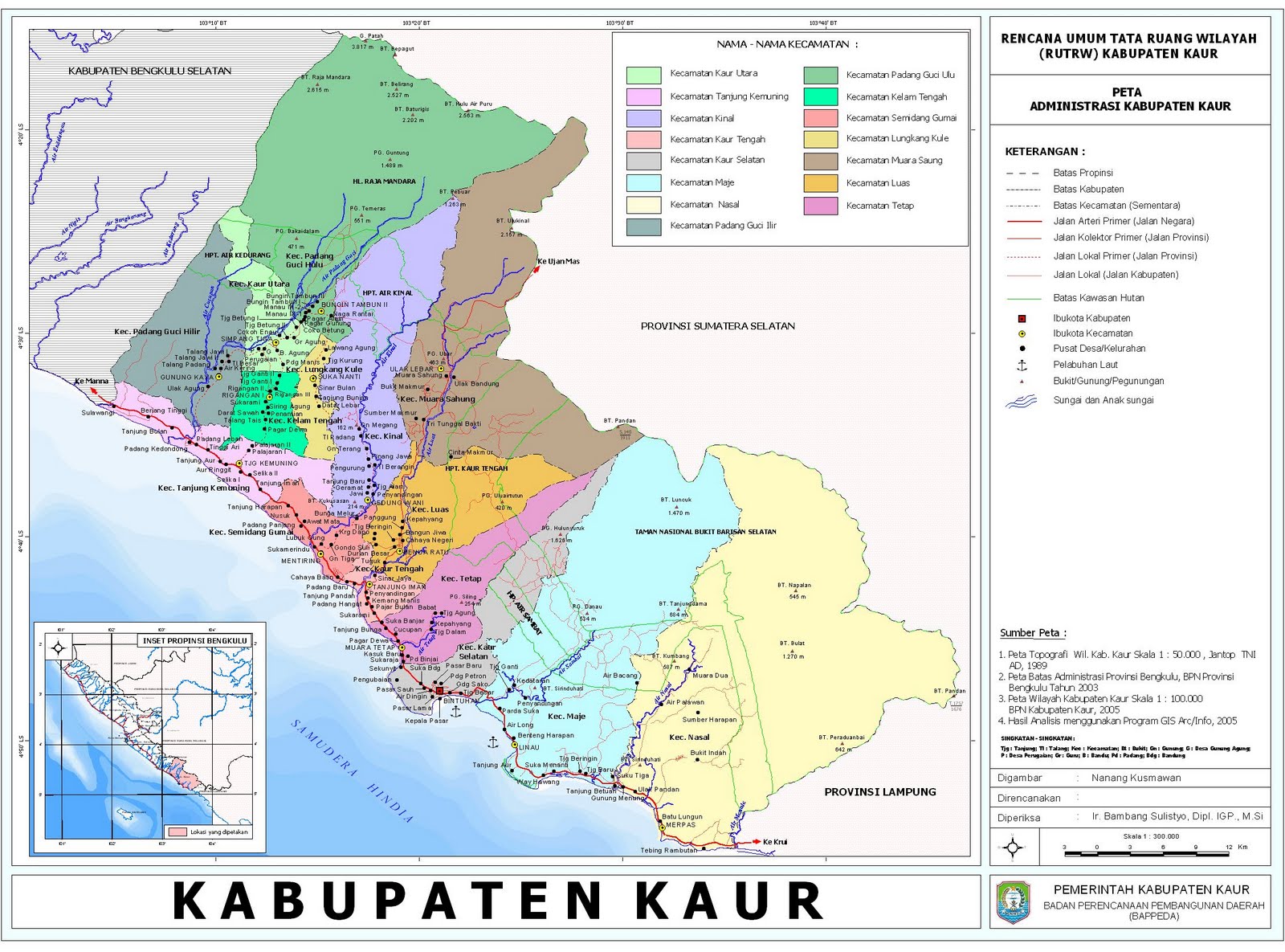 Peta Kota: Peta Kabupaten Kaur