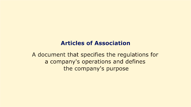 A document that specifies the regulations for a company's operations and defines the company's purpose.