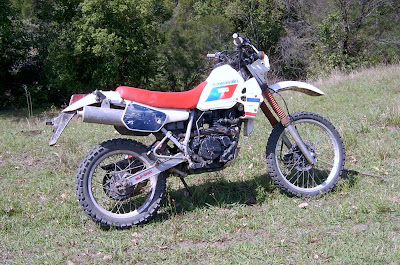 red white and blue patriotic kawi klr250 1987