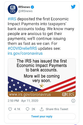 IRS Stimulus checks tweet