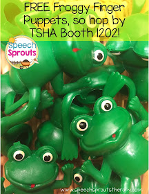 FREE Froggy Finger puppets at TSHA www.speechsproutstherapy.com