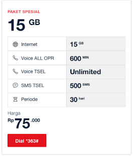 Rincian dari paket Combo terbaik 15Gb