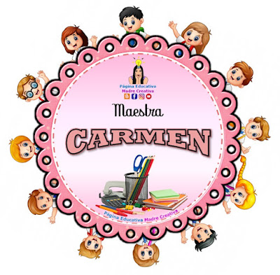 PIN de Maestra con nombre Carmen - Diseño 2