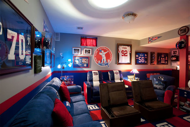 Football theme basement interior design