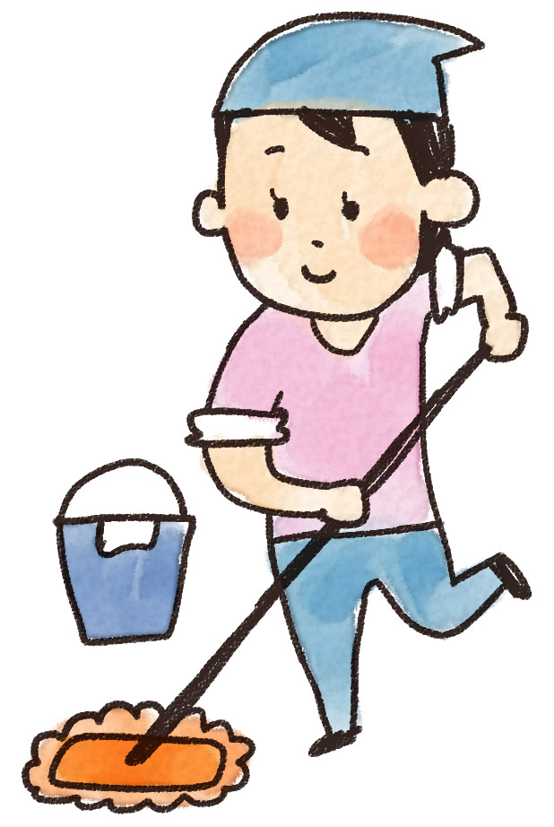 掃除のイラスト モップがけする女性 ゆるかわいい無料イラスト素材集 掃除のイラスト モップがけする女性 ゆるかわいい無料イラスト素材集