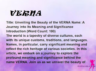 meaning of the name "VERNA"