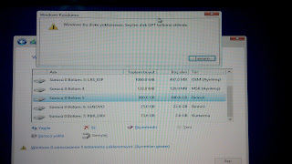 Windows Bu Diske Yüklenemez. Seçilen Disk GPT Bölümü Stilinde