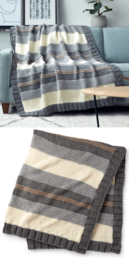 Simple Stripe Knit Blanket - Free Pattern 