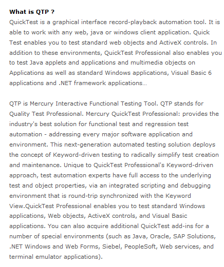 What is QTP Introduction