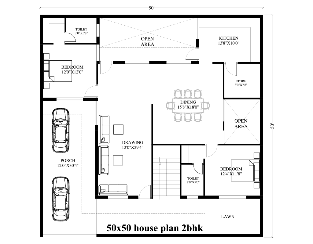 50x50 house plans