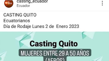 CASTING CALL ECUADOR: Se buscan HOMBRES, MUJERES y NIÑOS/AS para COMERCIAL