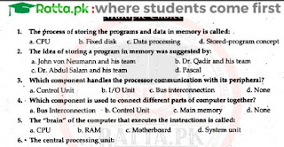 1st Year Computer Chapter 5 MCQs solved - ICS Part 1