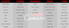 turbo camaro build sheet