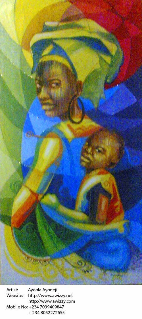 african art painting by best artist in nigeria and renown nigerian painter ayeola ayodeji abiodun