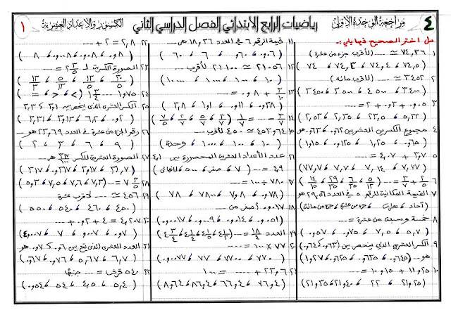 تمارين مراجعة الوحدة الأولى للرياضيات الفصل الأول للصف التاسع 2024