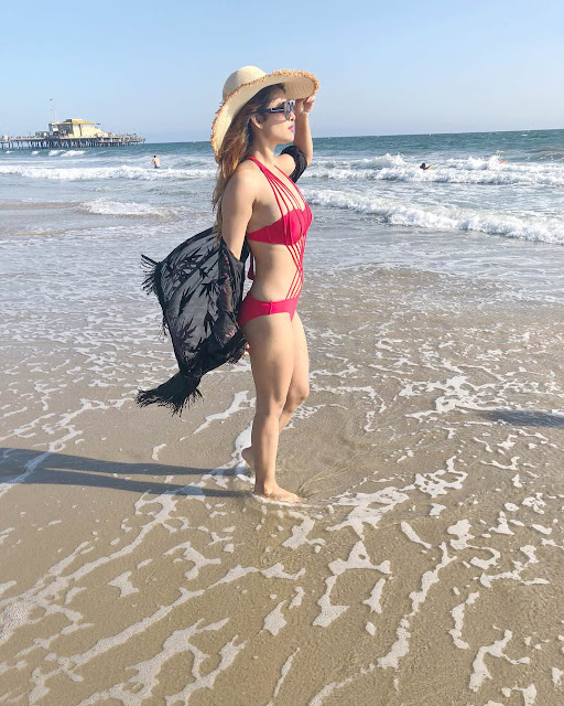 Neha Malik Looks stunning In Red Bikini In Los Angeles (4).jpg