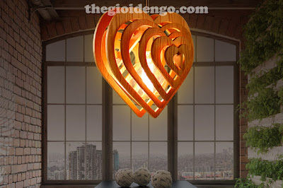 Thế Giới Đèn Gỗ - Đèn gỗ trang trí trái tim 3