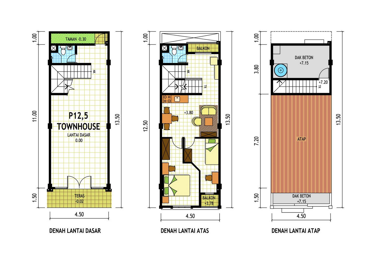  Denah  Rumah  Toko  dan Taman Ruko