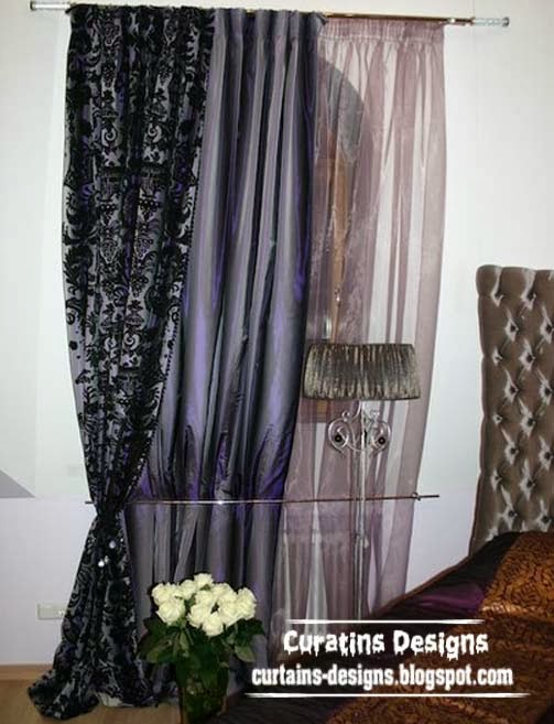 ... curtain designs and draperies for bedroom, Luxury embossed curtains