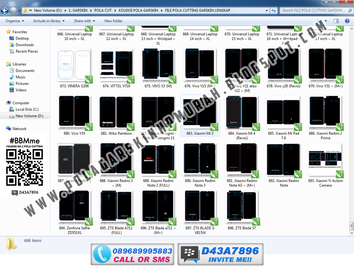 POLA CUTTING GAR-SKIN PROTECTOR HP / LAPTOP TERLENGKAP ...