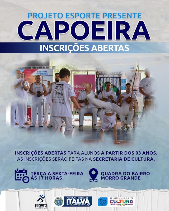 AULAS DE CAPOEIRA DE GRAÇA EM ITAVA.