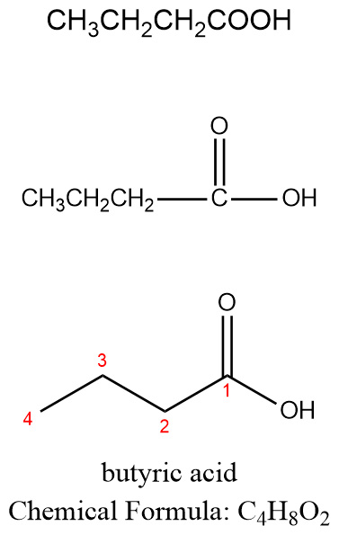 butyric acid, butanoic acid