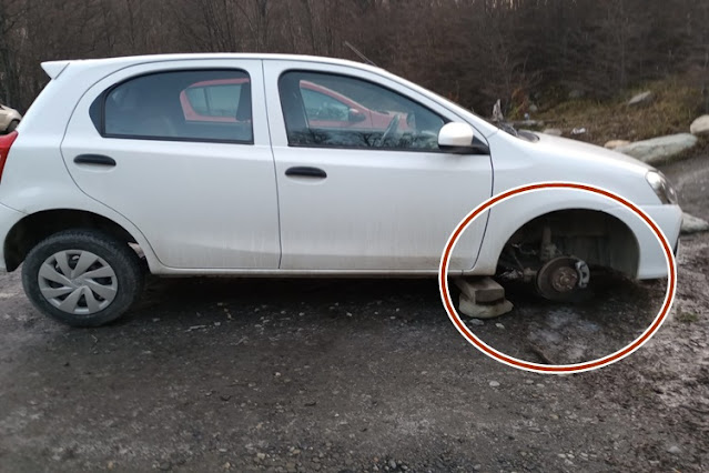 Otro nuevo robo en el estacionamiento de Laguna Esmeralda