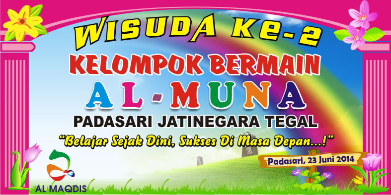 Membuat banner wisuda kelompok bermain fresh dan asyik
