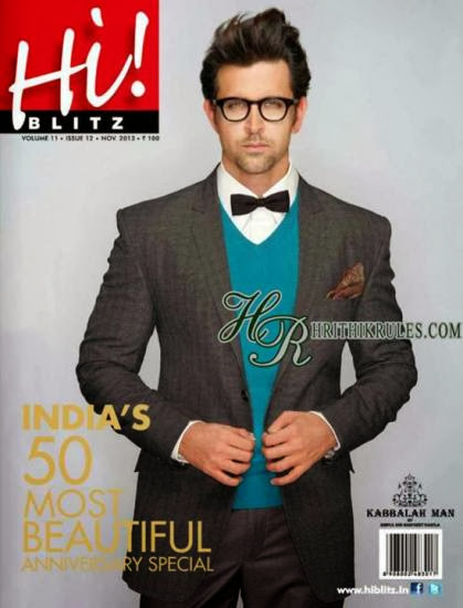 Hrithik Roshan on Hi Blitz Magazine's November 2013 Edition