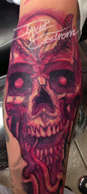 marker skull drawing tattoo