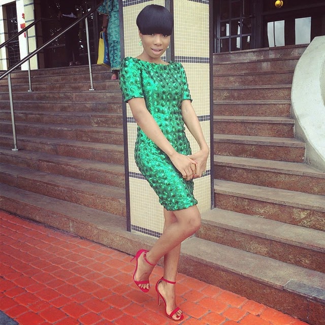 Check Out Mocheddah in a Lovely Green Dress