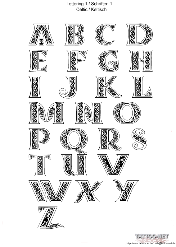 Irish Lettering Tattoo Designs 1