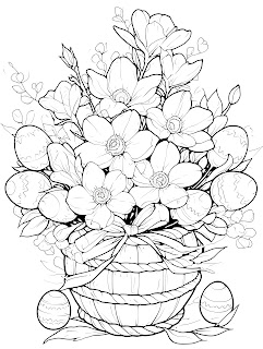 Printable Easter Basket coloring page free crafting downloads
