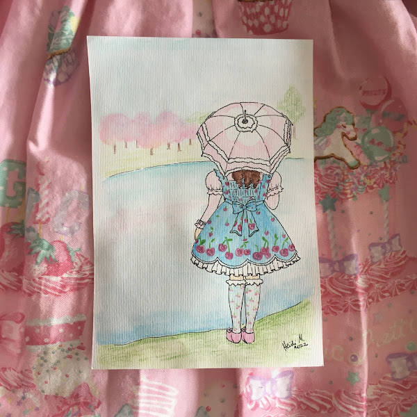 lolita fashion in watercolor